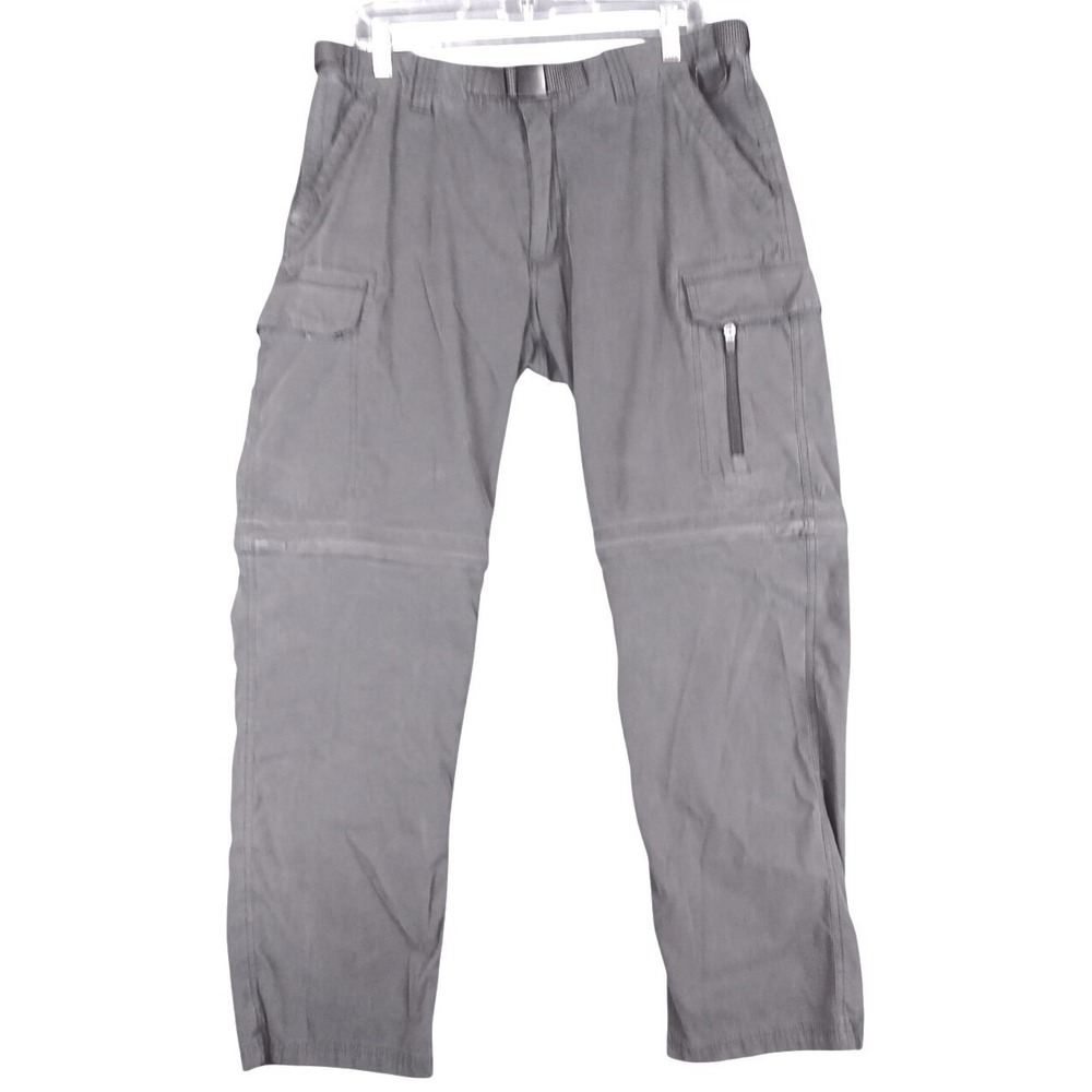 BC Clothing Mens Convertible Cargo Pants Gray 32x29 Zip Hiking Outdoor Belted